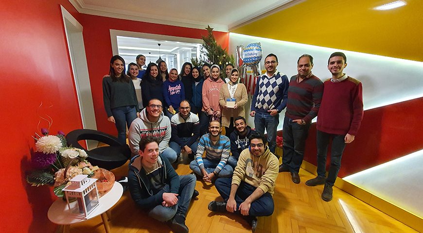 Pharos Solutions team celebrating Christmas together at Egypt office